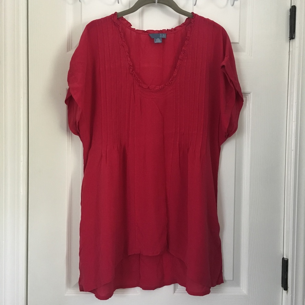 ANTHROPOLOGIE Lil Sudden Downpour Silk Top Sz 14